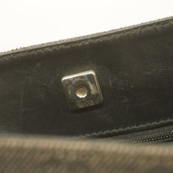 GUCCIAuth 91762 Women's GG Canvas Shoulder Bag Black - Picture 7 of 10